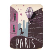 Cat  Paris reisposter. Magneet (Verticaal)