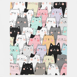Cat Party 60x80 fleece deken