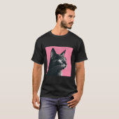 Cat Pastel K Achtergrond Pop T-shirt (Voorkant volledig)