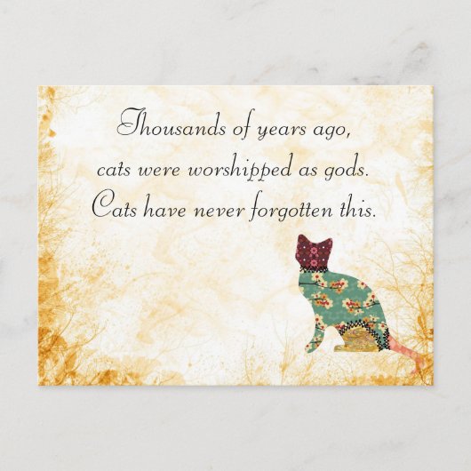 Cat Patchwork Pet Briefkaart (Voorkant)
