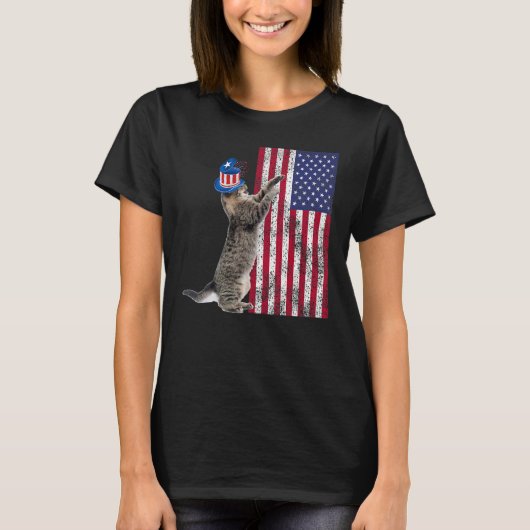 Cat Patriotic USA Cat Dog Moms 4th July Apparel 1 T-shirt (Voorkant)