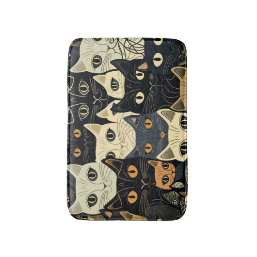 Cat Pattern Artsy Badmat (Voorkant Verticaal)