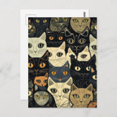 Cat Pattern Artsy Briefkaart (Voorkant / Achterkant)