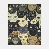 Cat Pattern Artsy Fleece Deken (Voorkant)