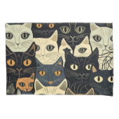 Cat Pattern Artsy Kussensloop (Voorkant)