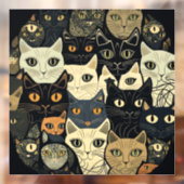 Cat Pattern Artsy Raamsticker (Vel 2)