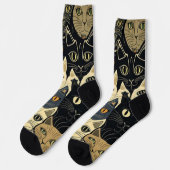Cat Pattern Artsy Sokken (Links)