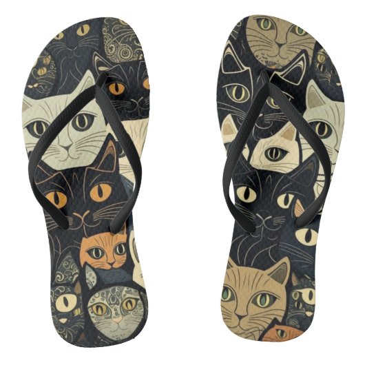 Cat Pattern Artsy Teenslippers (Voetbed)