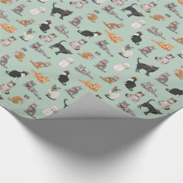 Cat Pattern Cat Katten Cute Dapper Cadeaupapier