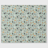 Cat Pattern Cat Katten Cute Dapper Cadeaupapier (Vlak)