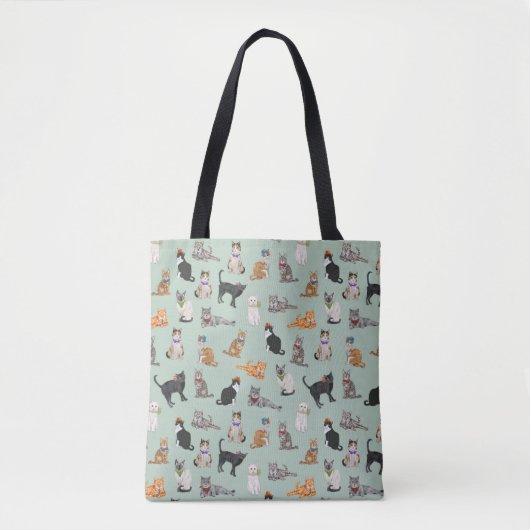 Cat Pattern Cat Katten Cute Dapper Draagtas (Voorkant)