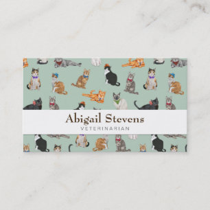 Cat Pattern Cat Katten Cute Dapper Visitekaartje