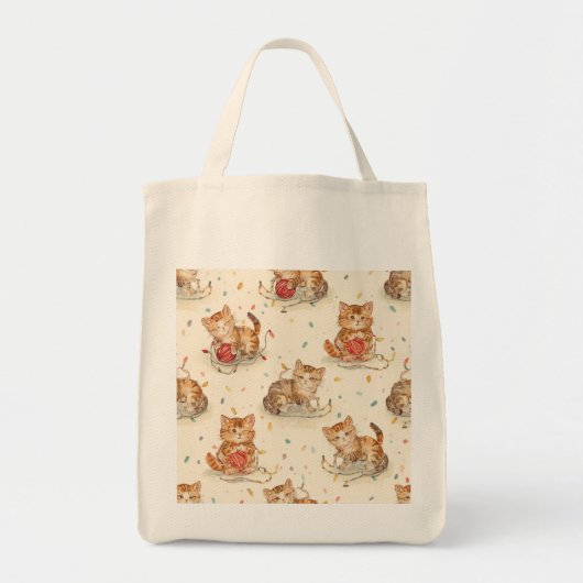 cat pattern christmas tote bag (Voorkant)