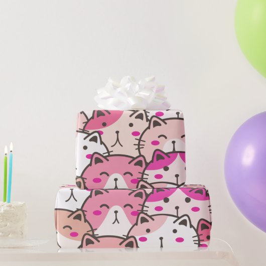 Cat Pattern Funny Colorful Pets Animals Cadeaupapier (Feestgeschenken)
