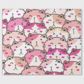 Cat Pattern Funny Colorful Pets Animals Cadeaupapier (Vlak)