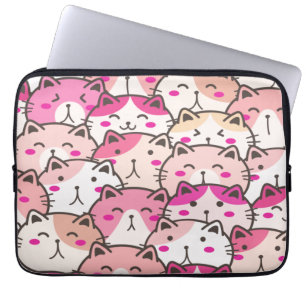 Cat Pattern Funny Colorful Pets Animals Laptop Sleeve