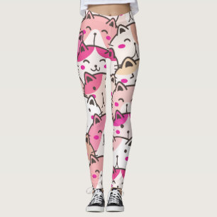 Cat Pattern Funny Colorful Pets Animals Leggings