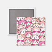Cat Pattern Funny Colorful Pets Animals Magneet (Voorkant / Achterkant)
