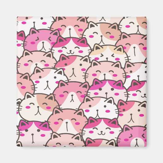 Cat Pattern Funny Colorful Pets Animals Magneet (Voorkant)
