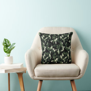 Cat Pattern Green Camouflage Kussen
