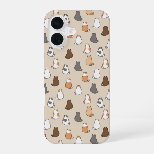 Cat Pattern iPhone Case iPhone 16 Hoesje (Achterkant)