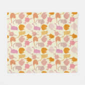 Cat Pattern Roze Oranje Fleece Deken (Voorkant (Horizontaal))