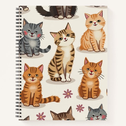 Cat Pattern Square-Notitieblok Notitieboek (Voorkant)