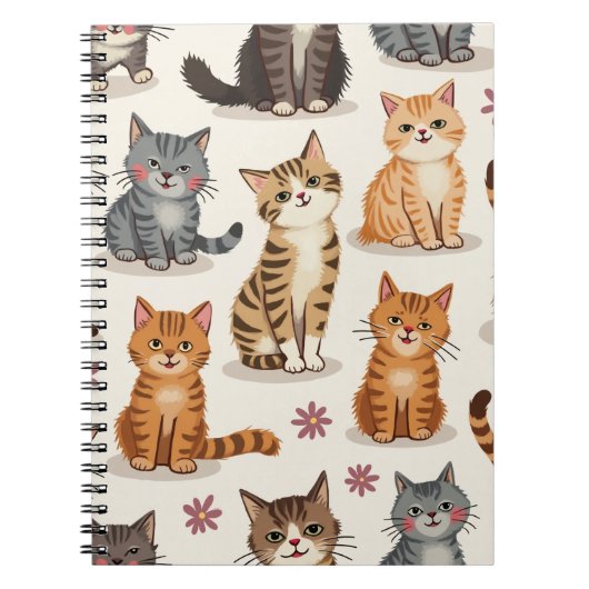 Cat Pattern Square-Notitieblok Notitieboek (Voorkant)