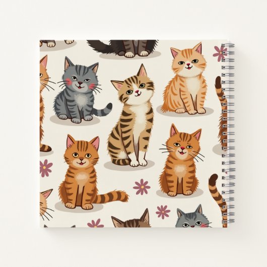 Cat Pattern Square-Notitieblok Notitieboek (Achterkant)