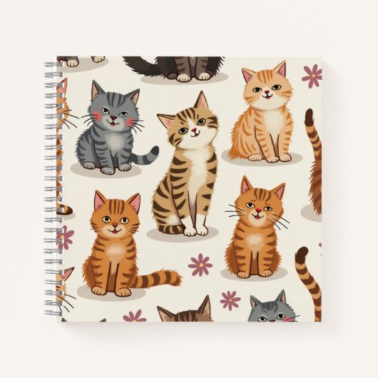 Cat Pattern Square-Notitieblok Notitieboek (Voorkant)