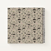 Cat Patterns Monogram Gepersonaliseerd Uniek Kinde Notitieboek (Achterkant)