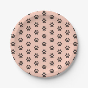 Cat Paw Pattern Spint-fect Verjaardagsfeest Roze Papieren Bordje
