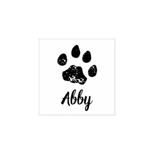 Cat Paw Print Aangepaste Naam Handtekening Rubberstempel (Afrduk)