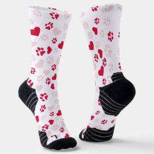 Cat Paw Print & Heart Shape Patroon Sokken
