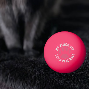 Cat Paw Print Laten we spelen Pet Naam Ping Pong B Pingpongballen