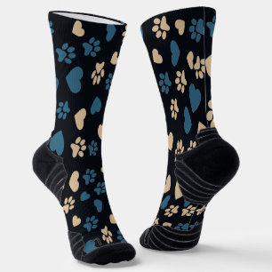 Cat Paw Prints en Hearts Patroon Sokken