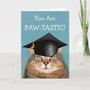 Cat Paw-Tastic Afstuderen Kaart