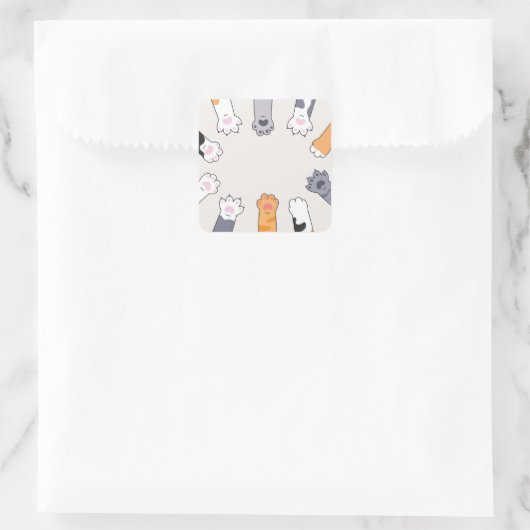Cat Paws Friendship Circle Sticker (Sac)
