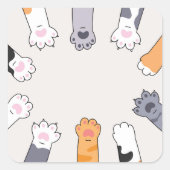 Cat Paws Friendship Circle Sticker (Devant)