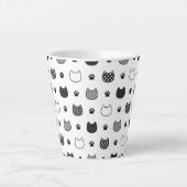 Cat Paws & Gezichten – Schattigee zwart-wit latte  Latte Mok (Voorkant)