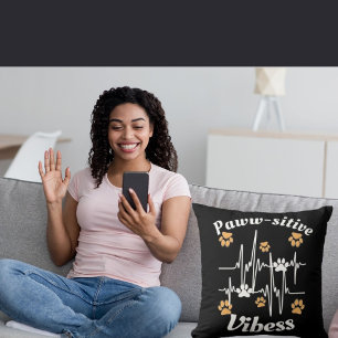 Cat Paws Vibes knuffels op Schattige Modern Funny  Kussen