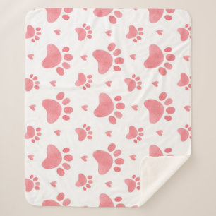 Cat Paws Waterverf Patroon Sherpa Deken