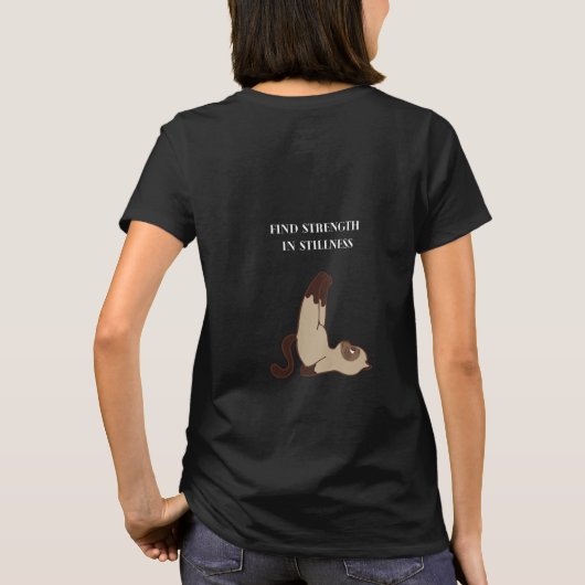 CAT Peaceful Warrior Yoga ZWART T-shirt (Achterkant)