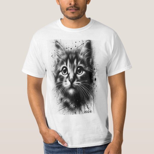 Cat Pen Black T-shirt (Voorkant)