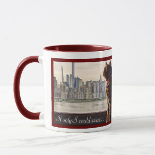 CAT PENSE NYC SKYLINE CAFÉ MUG