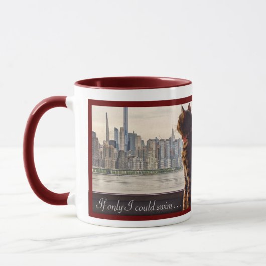 CAT PENSE NYC SKYLINE CAFÉ MUG (Gauche)