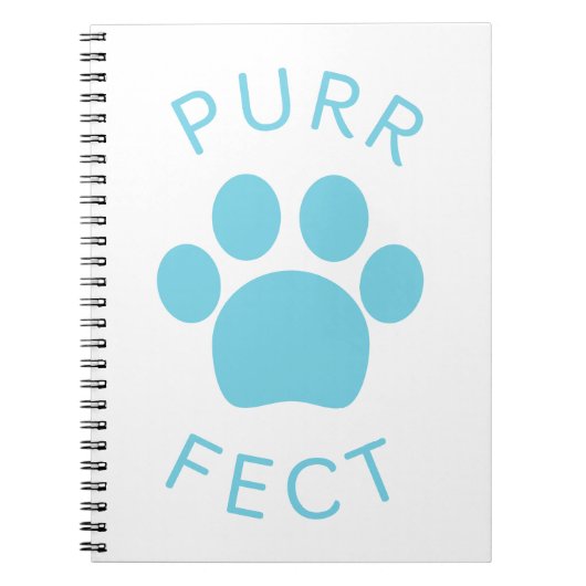 Cat Perfect Blue Spint Paw Print Notitieboek (Voorkant)