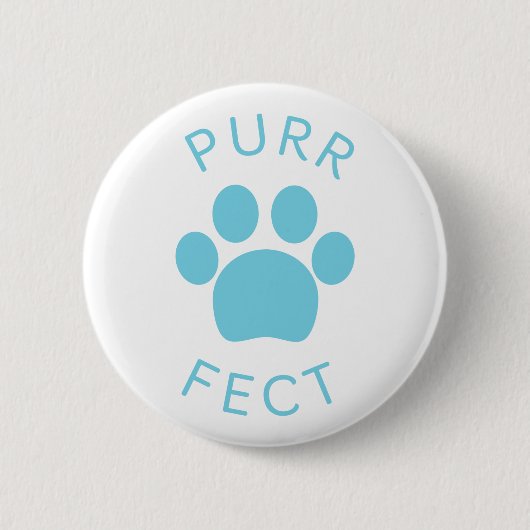 Cat Perfect Blue Spint Paw Print Ronde Button 5,7 Cm (Voorkant)