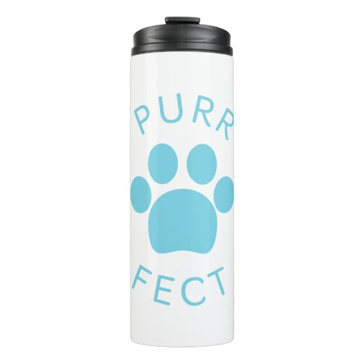 Cat Perfect Blue Spint Paw Print Thermosbeker (Voorkant)
