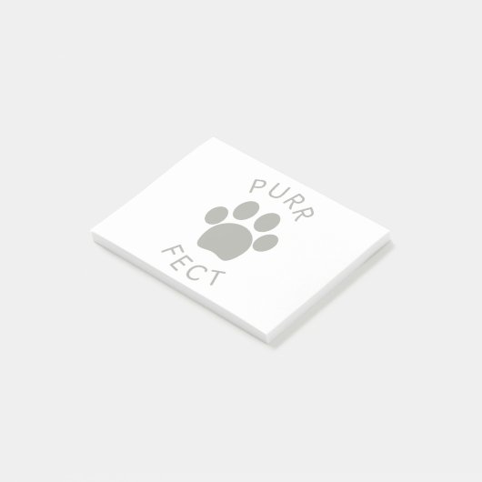 Cat Perfect Grey Spint Paw Print Post-it® Notes (Schuin)